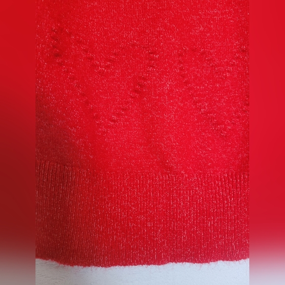 Loft Women's Heart Sweater Cotton/Wool Blend Red Soft Small - Picture 8 of 16